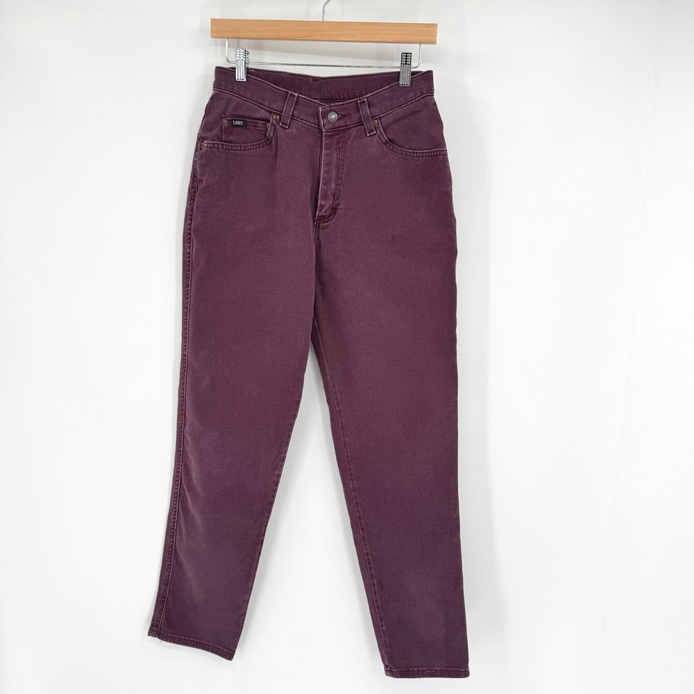 Lee 90s Vtg Plum Purple Tapered High-Rise Denim Jeans Women's 10M